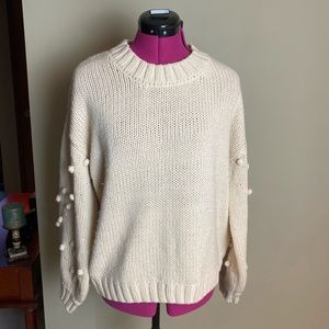 Mi Ami Cream Pom Pom Sweater